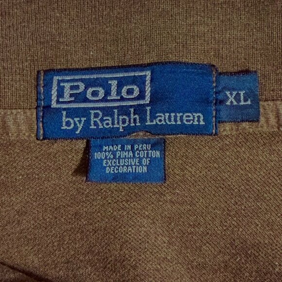Polo By Ralph Lauren Brown Long Sleeve Pima Cotton Mesh Polo Shirt XL Mens - Picture 3 of 8